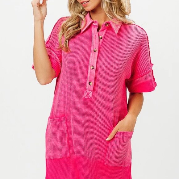 BiBi Dip Dye Mineral Washed Knit Dress - Picture 3 of 5